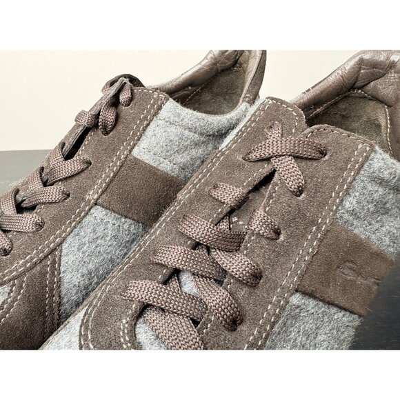 $620 Santoni Suede Leather & Wool Womens Sneakers 5.5 5 1/2 - Picture 4 of 8